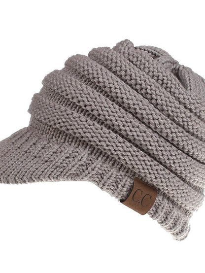 Hat Baseball Cap Black Army Green Light Gray Outdoor Street Dailywear Knitted Pure Color Windproof Comfort Warm for Women