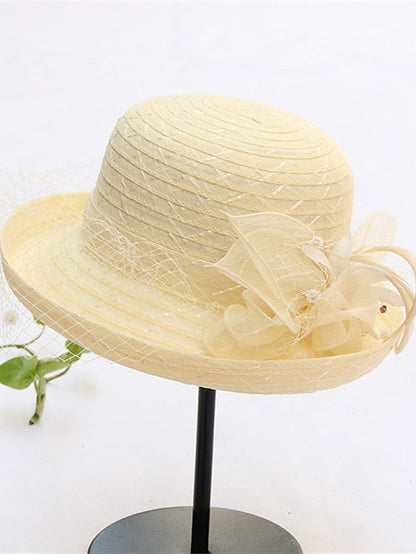 Hat Bucket Hat Sun Hat Black Purple Pink Party Outdoor Dailywear Floral Floral Portable Windproof Comfort for Women