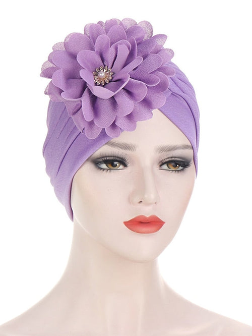 Multi Colors Bandanas Women Stretchy Turban Flower Muslim Hat Headband Wrap Female Hijab Indian Cap Head Wrap for Women for Women
