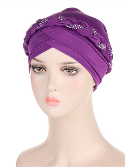 Comfortable Turban Cap for Women Soft Stretch Braid Muslim Hats Female Inner Hijab Caps Indian Bonnet Wrap Head Scarf for Women