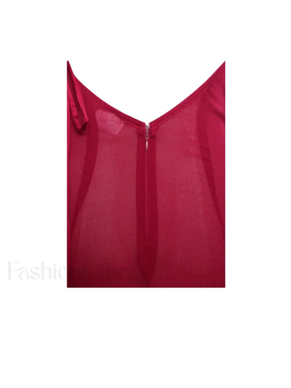 Tatiana Burgundy Rayon Charming Backless Maxi Dress
