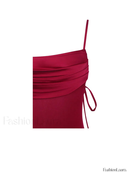Tatiana Burgundy Rayon Charming Backless Maxi Dress