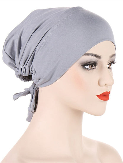 Soft Double Layer Satin Jersey Inner Hijab Cap Muslim Underscarf Bonnet Female Headband Caps Islam Ramadan Bandage Hat for Women