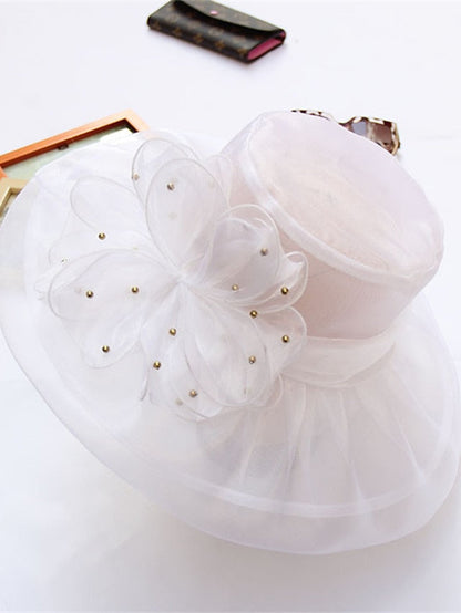Hat Sun Hat Black Blue Purple Outdoor Home Street Sequins Flower Portable Windproof Comfort for Women