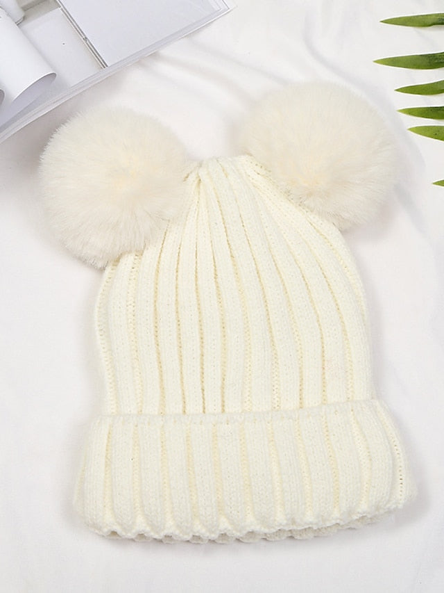 Hat Beanie / Slouchy Black Pink Yellow Outdoor Street Dailywear Knit Pure Color Comfort Warm Breathable for Women