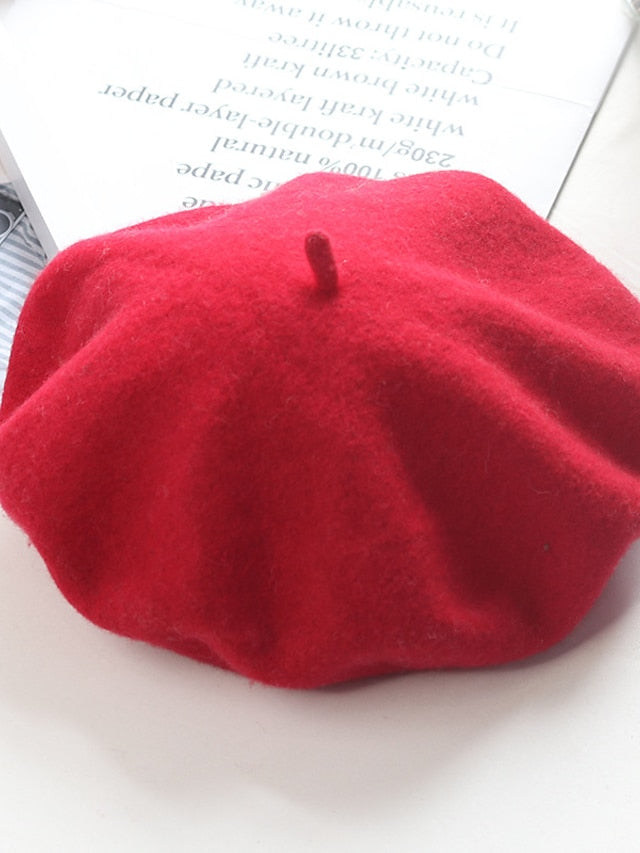 Hat Beret Hat Winter Hats Green Black Purple Outdoor Street Dailywear Knit Pure Color Comfort Warm Breathable for Women