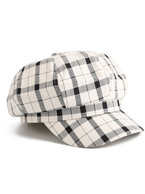 New Vintage White Cap Casual Women Cotton Beret Flat Hats for Women