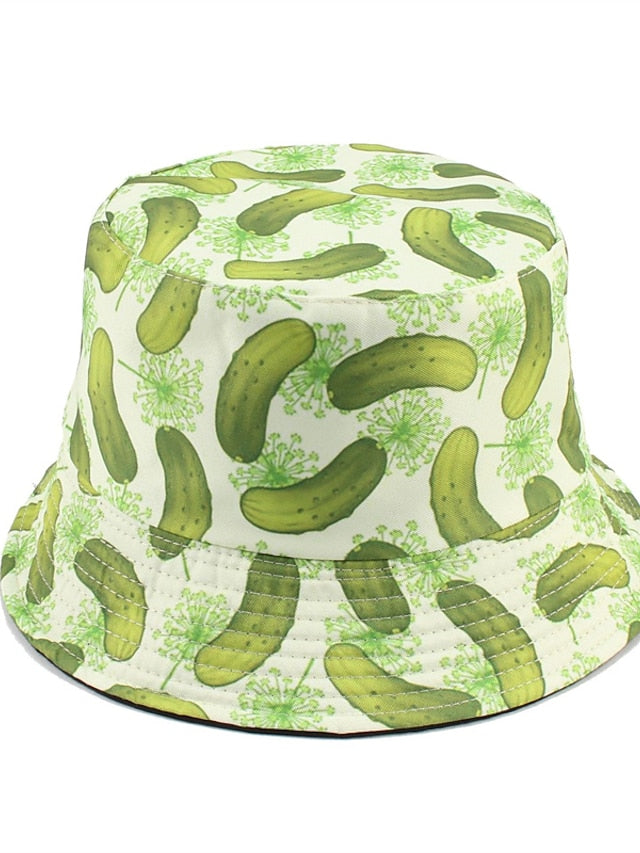 New Double-sided Wear Fishing Print Hat Fisherman Cap for Girls Summer Bucket Hats Women Panama Hat for Women