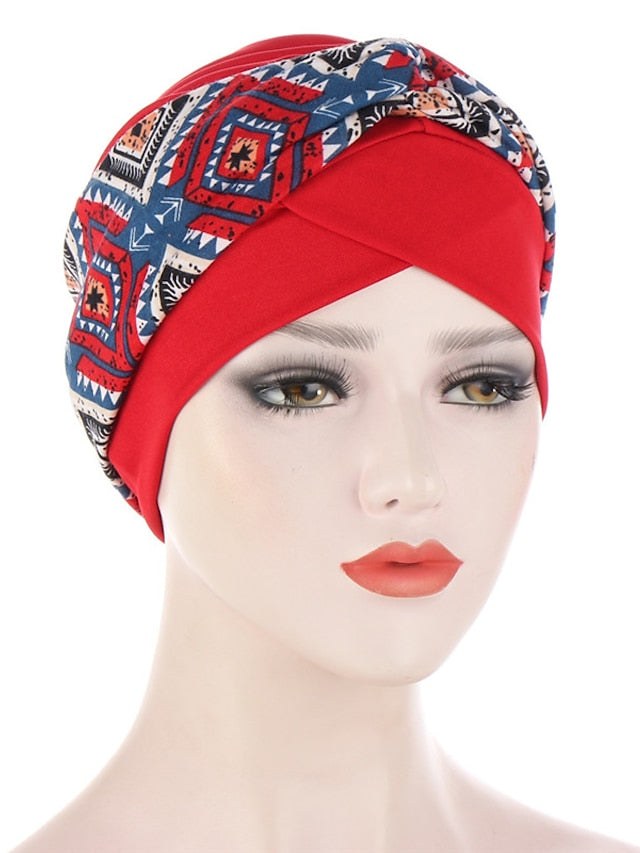 Soft Stretch African Headwear Leopard Print Women Head Scarf Hat Turban Caps Hijab Bonnet Inner Hijabs For Cap Muslim Headdress for Women
