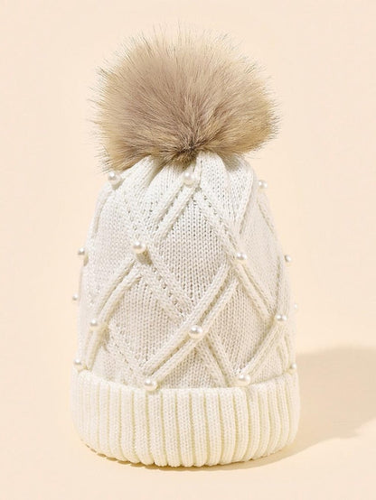new wool knitted hat autumn and winter warm wool ball cap thickened wild face-lift travel hat for Women