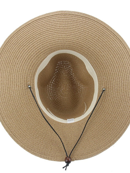 Hat Straw Hat Black Khaki Beige Outdoor Daily Holiday Braided Pure Color Portable Sun Protection Breathable for Women