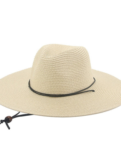 Hat Straw Hat Black Khaki Beige Outdoor Daily Holiday Braided Pure Color Portable Sun Protection Breathable for Women