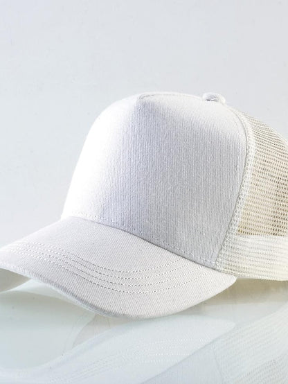 solid color cotton baseball cap european and american retro mesh cap peaked cap trucker hat men's spring and autumn simple tennis cap for Women
