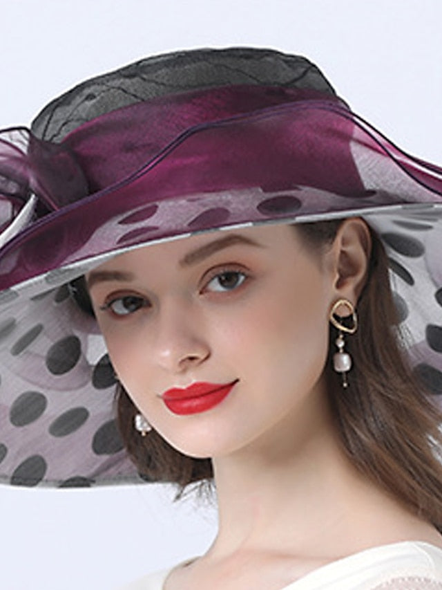 Hat Bucket Hat Sun Hat Green Black Purple Party Outdoor Dailywear Floral Floral Polka Dot Portable Windproof Comfort for Women