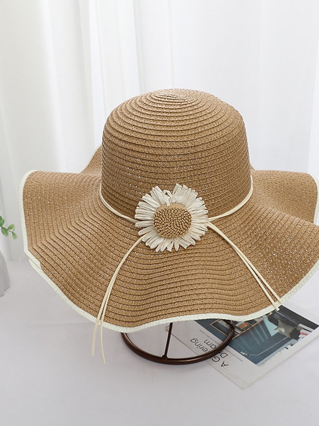 Fashion Wide Brim Straw Hat Girls Lady Sun Hat Beach Hat Women Summer Hat UV Protect Travel Cap Adult Panama Hat for Women