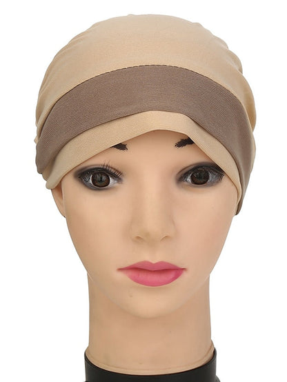 Stretch Inner Hijab Caps Muslim Hat Turban Femme Musulman Turbante Ready To Wear Hijab Bonnet Flower Indian Headwrap Loss Hair Cover for Women