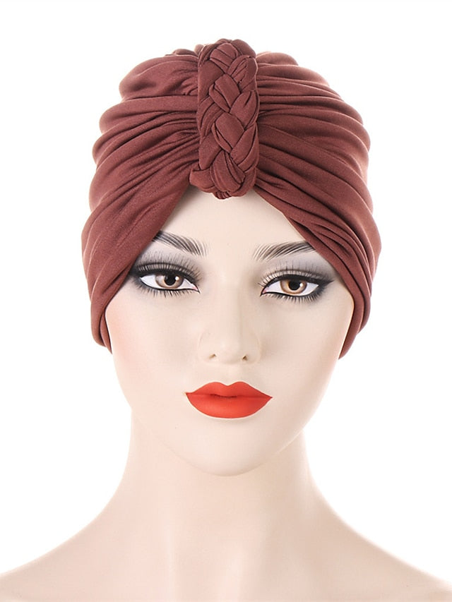 Vintage Inner Turban Hat Fashion Female Bandana Headband Hair Cover Cap Ladies Head Wraps for Women