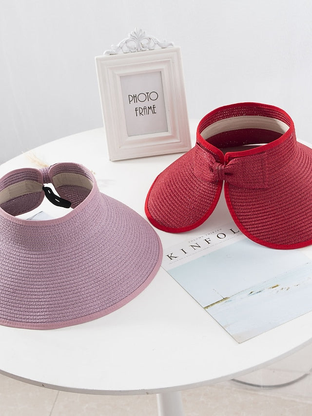 14 Colors Summer Folding Empty Top Hat Straw Hat Sun Hat Beach Hat Sunshade Sun Hat Panama Men's Straw Hat for Women