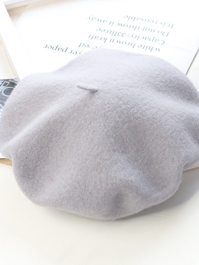 Hat Beret Hat Winter Hats Green Black Purple Outdoor Street Dailywear Knit Pure Color Comfort Warm Breathable for Women