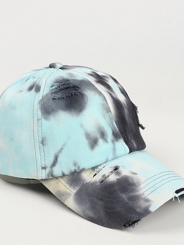Hole Style New Tie Dye Irregular Gradient Baseball Cap Men's And Colorful Cap Outdoor Sun Protection Adjustable Hat for Women