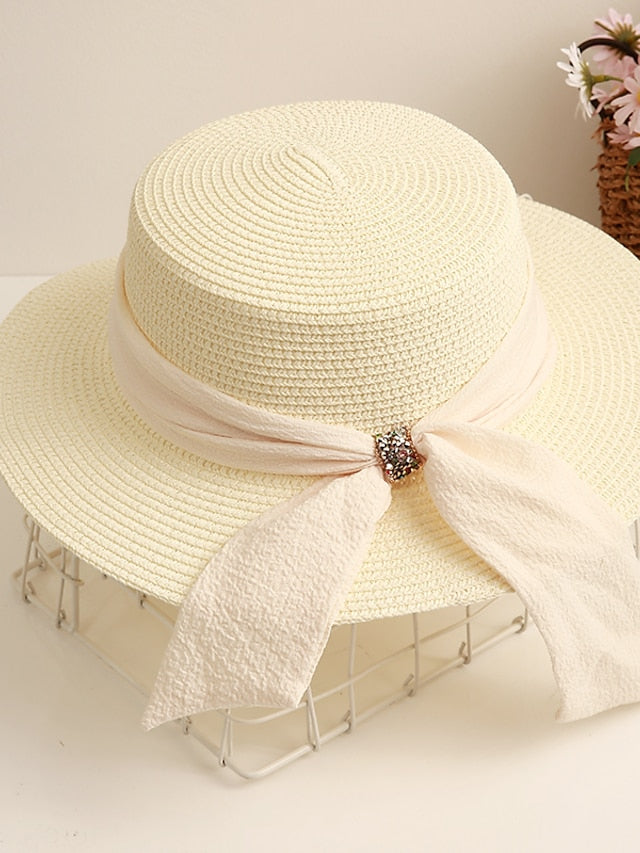 Sun Hat Straw Hat Holiday Straw Vacation Casual Nordic Style Breathability Outdoor Comfortable 1 pcs for Women