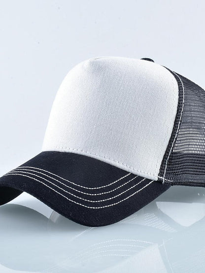 solid color cotton baseball cap european and american retro mesh cap peaked cap trucker hat men's spring and autumn simple tennis cap for Women