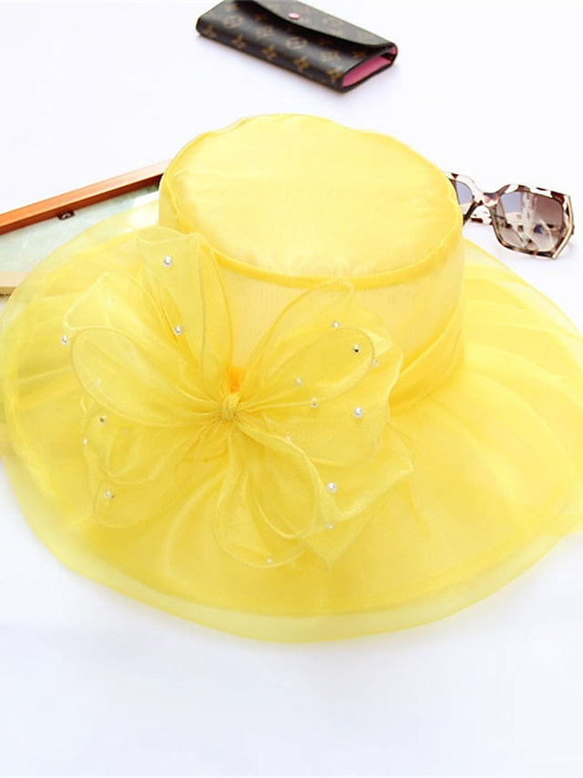 Hat Sun Hat Black Blue Purple Outdoor Home Street Sequins Flower Portable Windproof Comfort for Women