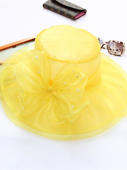 Hat Sun Hat Black Blue Purple Outdoor Home Street Sequins Flower Portable Windproof Comfort for Women