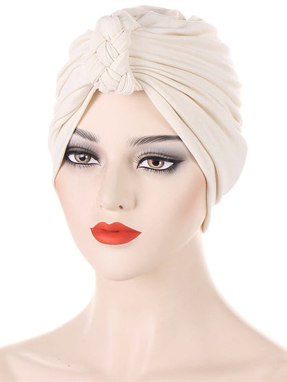 Fashion Inner Hijab Cap Black White Navy Colors Turban Hat Female Bandana Headband Hair Cover Cap Ladies Head Wraps Muslim Headscarf Bonnet for Women