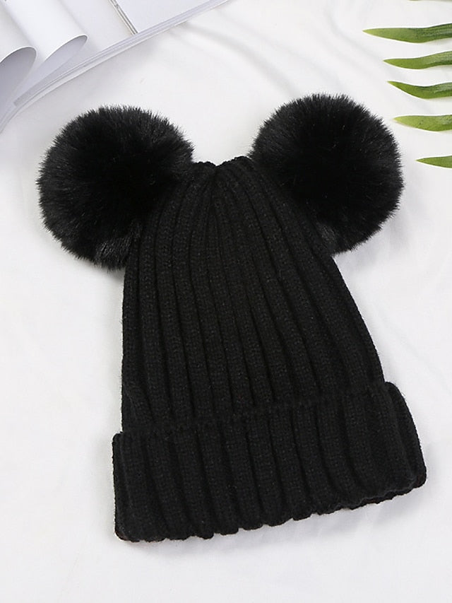 Hat Beanie / Slouchy Black Pink Yellow Outdoor Street Dailywear Knit Pure Color Comfort Warm Breathable for Women