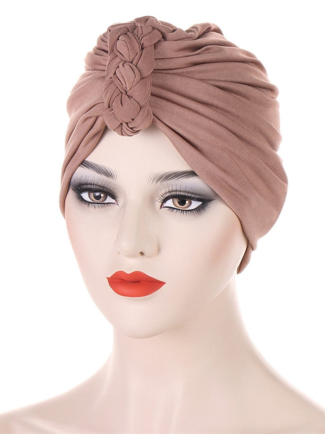 Fashion Inner Hijab Cap Black White Navy Colors Turban Hat Female Bandana Headband Hair Cover Cap Ladies Head Wraps Muslim Headscarf Bonnet for Women