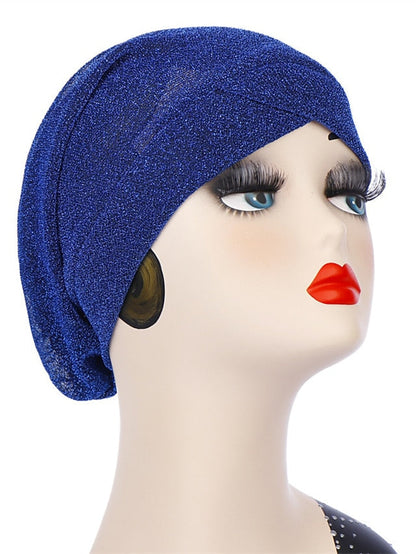 Women Hat Forehead Crossed Arab Indian Muslim Hijab Headwrap Hat Headwear Islamic Turban Solid Colors Turban Inner Cap Bonnet Fashion for Women