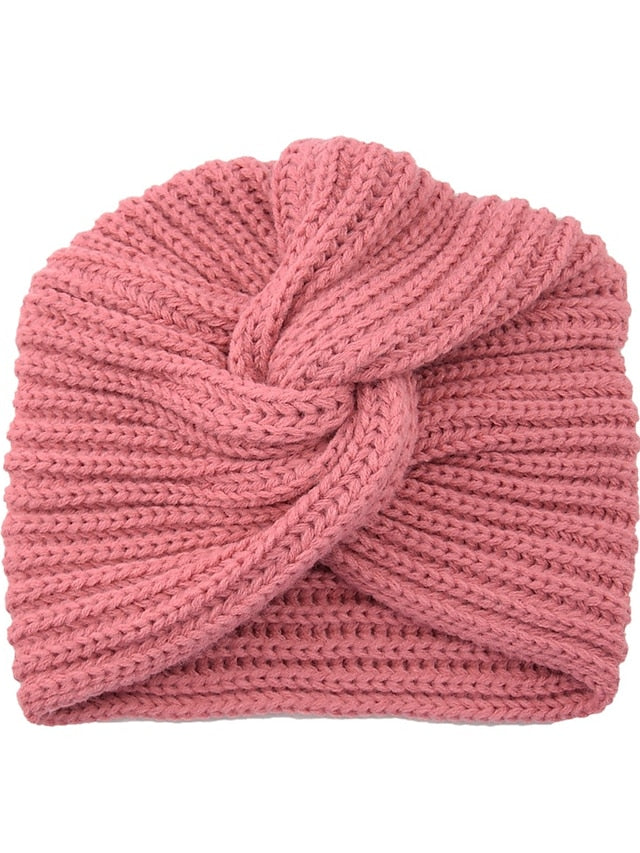 Muslim Inner Hijab Caps Bohemia Turban Cross Wrap Head Indian Hat Knitting Hijab Bonnet Turbante Cap for Women Wear for Women