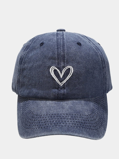 Fashion Outdoor Sport Solid Baseball Caps For Men Women Couple Love Heart Embroidery Snapback Cap Washed Cotton Dad Hat for Women