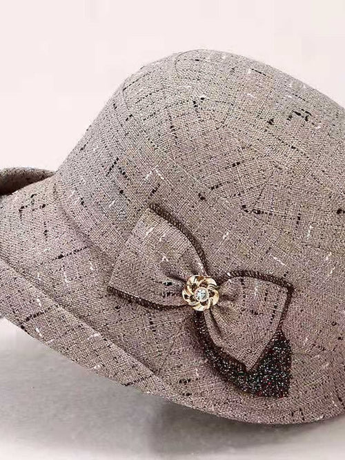 Hat Party Hat Light Gray Dark Gray Red Wedding Party Daily Bow Plaid Portable Windproof Comfort for Women