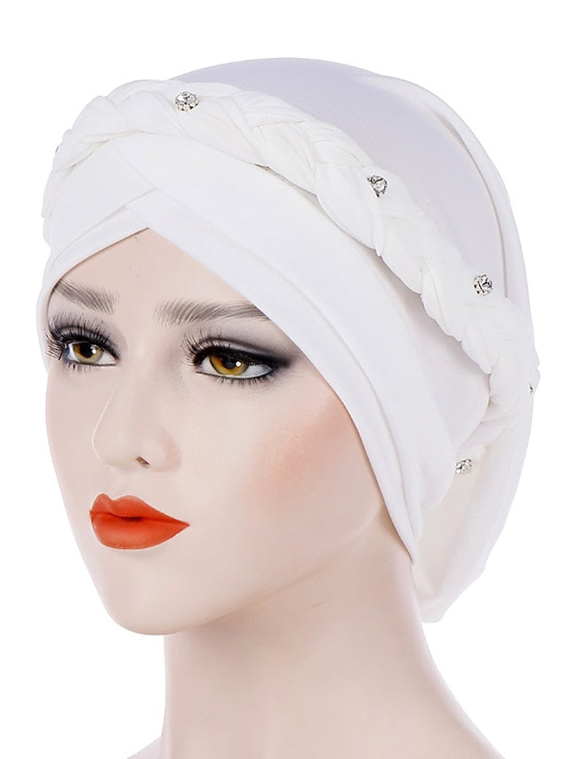 Beanie Slouchy Party Wedding Street Pleated Pure Color Black White Hat Yellow Fall Winter Spring Summer for Women