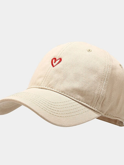 Cotton Baseball Caps Unisex Casual Sunhat Heart Embroidery Man Women Summer Hat Outsport Daily Duck Tongue Cap Couple Sun Visor for Women