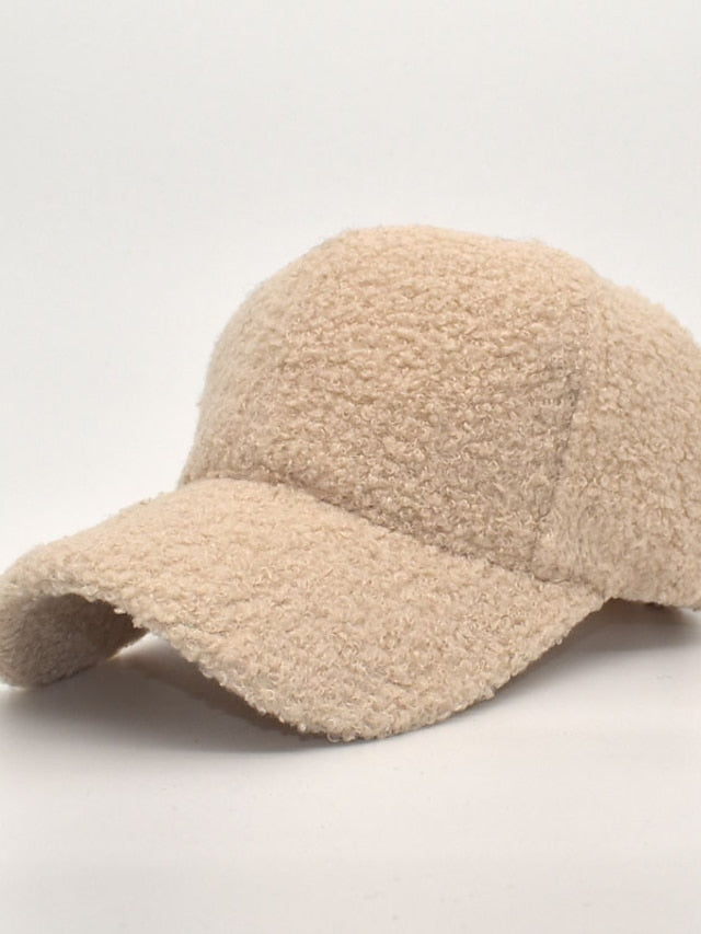 Hat Baseball Cap Winter Hats Black Pink Khaki Outdoor Street Dailywear Fleece Pure Color Windproof Comfort Warm for Women