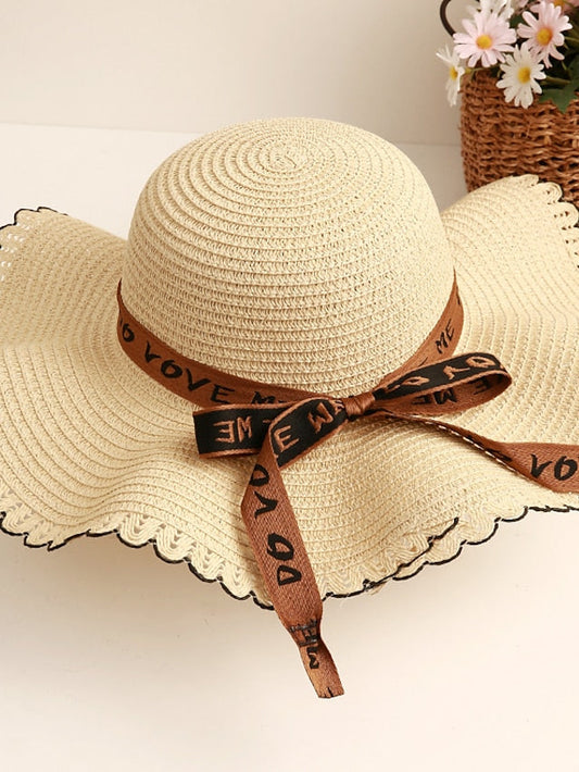 Sun Hat Straw Hat Holiday Straw Vacation Beach Sunscreen Breathability Casual / Daily 1 pcs for Women